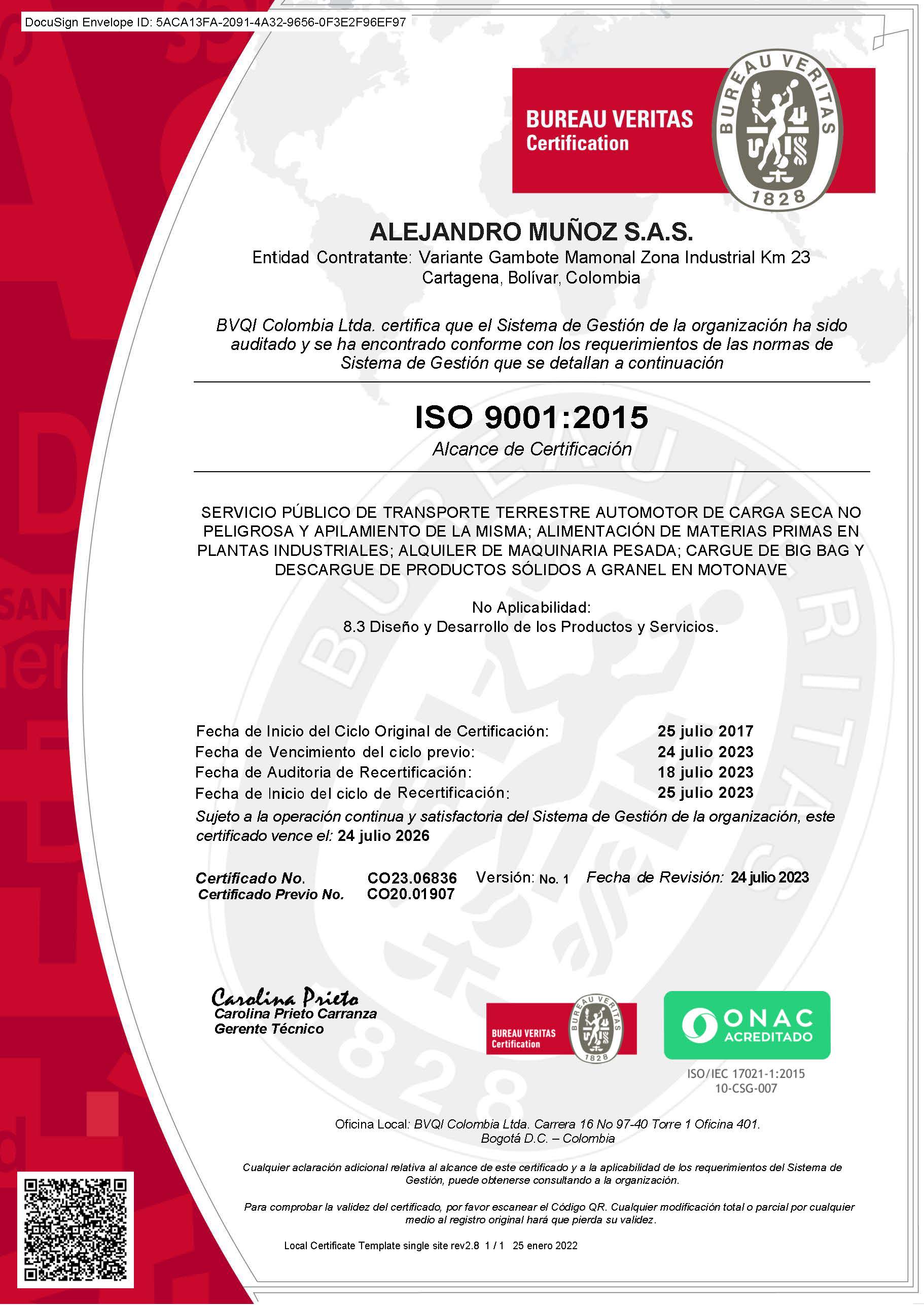Certificación ISO 9001:2015